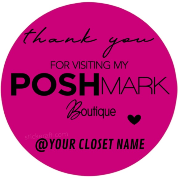 Custom Poshmark Closet Stickers | 2 Inch Round Thank You Labels – STICKERS NEW - Picture 11 of 16